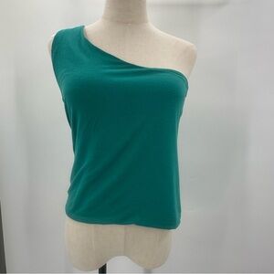 J Crew One-Shoulder Teal Women’s Tank Top Reimagined Y2K Modal Large